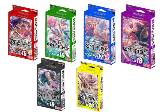 Guida Completa: Nuovi Starter Deck ST15-ST20 di One Piece TCG: Scopri le Novità e le Strategie!